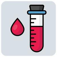 gefüllt Farbe Gliederung Symbol zum Blut prüfen. vektor