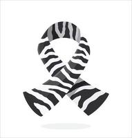 band med zebra skriva ut, internationell symbol av karcinoid cancer och ovanlig sjukdom medvetenhet. isolerat på vit bakgrund vektor