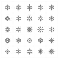 snöflinga linje ikoner. vektorillustration på vit bakgrund. vektor