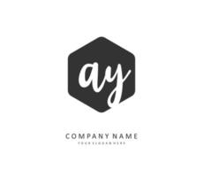 ay Initiale Brief Handschrift und Unterschrift Logo. ein Konzept Handschrift Initiale Logo mit Vorlage Element. vektor