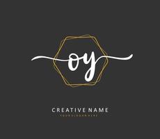 oy Initiale Brief Handschrift und Unterschrift Logo. ein Konzept Handschrift Initiale Logo mit Vorlage Element. vektor