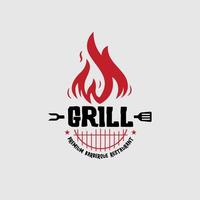 bbq restaurang grill logotyp mall vektor