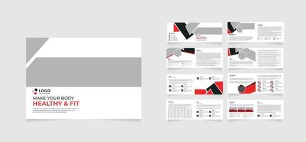 Broschüre Vorlage Layout Ausführung, gelb minimal Geschäft Profil Vorlage Anordnung, 16 Seiten Broschüre, jährlich Bericht minimal Vorlage Layout Design vektor