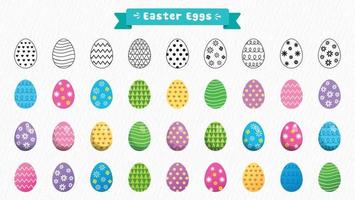 Sammlung von bunt Ostern Eier Vektor Illustration, anders Art von Clip Art Design auf es