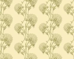 Blumenmuster nahtloser Hintergrund. Laub- und Blumentapetendesign der Natur. vektor