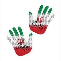 iran flagga hand vektor illustration