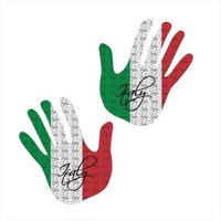 Italien Flagge Hand Vektor