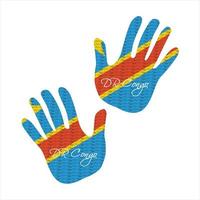 DR Kongo Flagge Hand Vektor Illustration