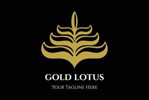 enkel minimalistisk gyllene lotus blad blomma för skönhet vård kosmetisk spa salong logotyp design inspiration vektor