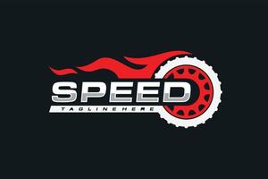 Rad Geschwindigkeit Feuer Logo vektor