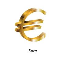 Euro Währung symbol.isoliert golden Euro Zeichen vektor