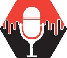 podcast ljud Vinka logotyp mall vektor. podcast puls logotyp hjärta rytm medicinsk vektor