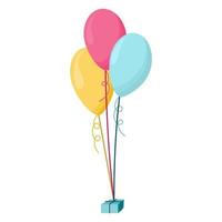 glänsande heliumballonger isolerad på transparent bakgrund. festdekorationer för födelsedag, årsdag, fest vektor