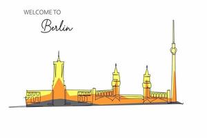 Berlin Horizont, Deutschland. Hand gezeichnet skizzieren zum Tourismus und Reise Ziel Design Konzept vektor
