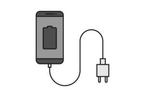 smartphone laddare adapter linje ikon tecken symbol vektor, smartphone, elektrisk uttag, adapter, låg batteri underrättelse vektor