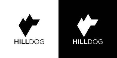 Hügel Hund Logo Design Vorlage vektor