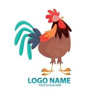fjäderfä spela en lekfull logotyp design för en kyckling centrerad matställe vektor
