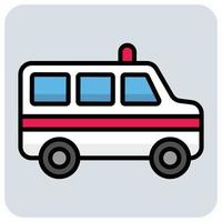gefüllt Farbe Gliederung Symbol zum Krankenwagen Transport. vektor