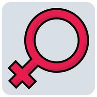 fylld Färg översikt ikon för kvinna. vektor