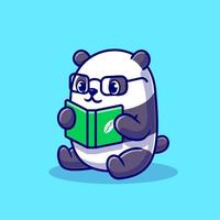 niedliche panda lesebuch cartoon vektor symbol illustration. Tierbildungssymbol-Konzept isolierter Premium-Vektor. flacher Cartoon-Stil