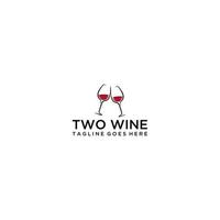 Wein Brille Toasten Logo Design vektor