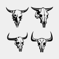 uppsättning av ko skalle vektor design aning, symbol, logotyp