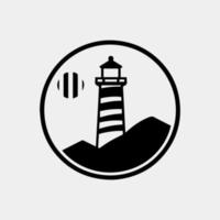 Leuchtturm Logo Design einfach und kreativ vektor