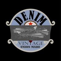 årgång logotyp denim för tshirt vektor