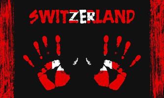 vektor flagga av schweiz med en handflatan