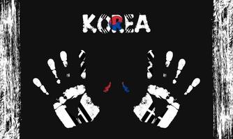 vektor flagga av korea med en handflatan