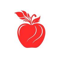 Zier Apfel unterzeichnen. einfarbig Obst Symbol zum Logos, Embleme, Maskottchen. großartig zum verwenden im Marke, Speisekarte Design, Lebensstil Blogs, Essen Verpackung, Rezept Buch, Küche Dekor. vektor