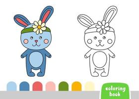 färg bok för barn kanin sida för böcker tidningar vektor illustration mall