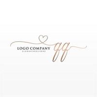 Initiale qq feminin Logo Sammlungen Vorlage. Handschrift Logo von Initiale Unterschrift, Hochzeit, Mode, Schmuck, Boutique, Blumen- und botanisch mit kreativ Vorlage zum irgendein Unternehmen oder Geschäft. vektor