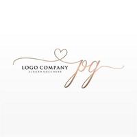 Initiale pg feminin Logo Sammlungen Vorlage. Handschrift Logo von Initiale Unterschrift, Hochzeit, Mode, Schmuck, Boutique, Blumen- und botanisch mit kreativ Vorlage zum irgendein Unternehmen oder Geschäft. vektor