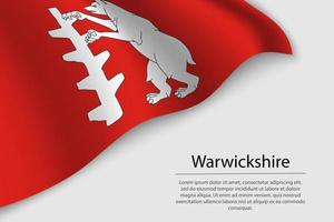 Welle Flagge von Warwickshire ist ein Bezirk von England. vektor