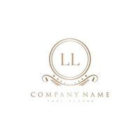 ll Brief Initiale mit königlich Luxus Logo Vorlage vektor