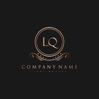 lq Brief Initiale mit königlich Luxus Logo Vorlage vektor