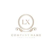 lx Brief Initiale mit königlich Luxus Logo Vorlage vektor
