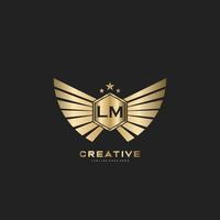 lm Brief Initiale mit königlich Luxus Logo Vorlage vektor