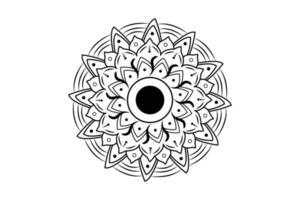 einfach Mandala Färbung Buchseite. Ornament runden Mandala. geometrisch Kreis Element. Kaleidoskop, Medaillon, Yoga, Indien, Arabisch. Färbung Seite zum Kinder und Erwachsene. Luxus Mandala Hintergrund vektor