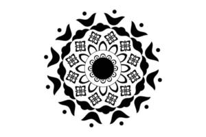 enkel mandala färg sida. prydnad runda mandala. geometrisk cirkel element. kalejdoskop, medaljong, yoga, Indien, arabiska. färg sida för barn och vuxna. lyx mandala bakgrund vektor