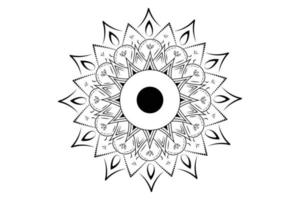 enkel mandala färg sida. prydnad runda mandala. geometrisk cirkel element. kalejdoskop, medaljong, yoga, Indien, arabiska. färg sida för barn och vuxna. lyx mandala bakgrund vektor