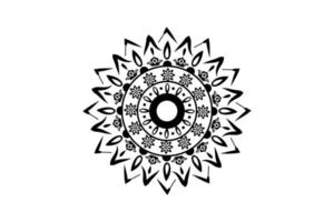 enkel mandala färg sida. prydnad runda mandala. geometrisk cirkel element. kalejdoskop, medaljong, yoga, Indien, arabiska. färg sida för barn och vuxna. lyx mandala bakgrund vektor