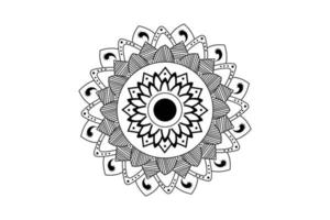 einfach Mandala Färbung Buchseite. Ornament runden Mandala. geometrisch Kreis Element. Kaleidoskop, Medaillon, Yoga, Indien, Arabisch. Färbung Seite zum Kinder und Erwachsene. Luxus Mandala Hintergrund vektor