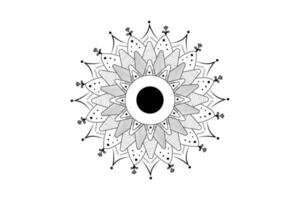 enkel mandala färg sida. prydnad runda mandala. geometrisk cirkel element. kalejdoskop, medaljong, yoga, Indien, arabiska. färg sida för barn och vuxna. lyx mandala bakgrund vektor