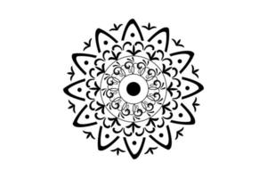 enkel mandala färg sida. prydnad runda mandala. geometrisk cirkel element. kalejdoskop, medaljong, yoga, Indien, arabiska. färg sida för barn och vuxna. lyx mandala bakgrund vektor