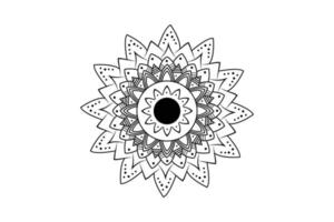 einfach Mandala Färbung Buchseite. Ornament runden Mandala. geometrisch Kreis Element. Kaleidoskop, Medaillon, Yoga, Indien, Arabisch. Färbung Seite zum Kinder und Erwachsene. Luxus Mandala Hintergrund vektor