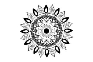einfach Mandala Färbung Buchseite. Ornament runden Mandala. geometrisch Kreis Element. Kaleidoskop, Medaillon, Yoga, Indien, Arabisch. Färbung Seite zum Kinder und Erwachsene. Luxus Mandala Hintergrund vektor