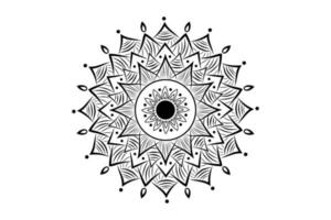 einfach Mandala Färbung Buchseite. Ornament runden Mandala. geometrisch Kreis Element. Kaleidoskop, Medaillon, Yoga, Indien, Arabisch. Färbung Seite zum Kinder und Erwachsene. Luxus Mandala Hintergrund vektor