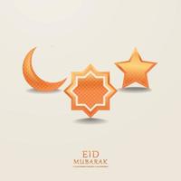 3d Weiß modern islamisch Urlaub Banner Vorlage. Komposition von ein Gold Halbmond Mond und Star Dekor. Konzept von Vertrauen und Glauben. eid Mubarak vektor